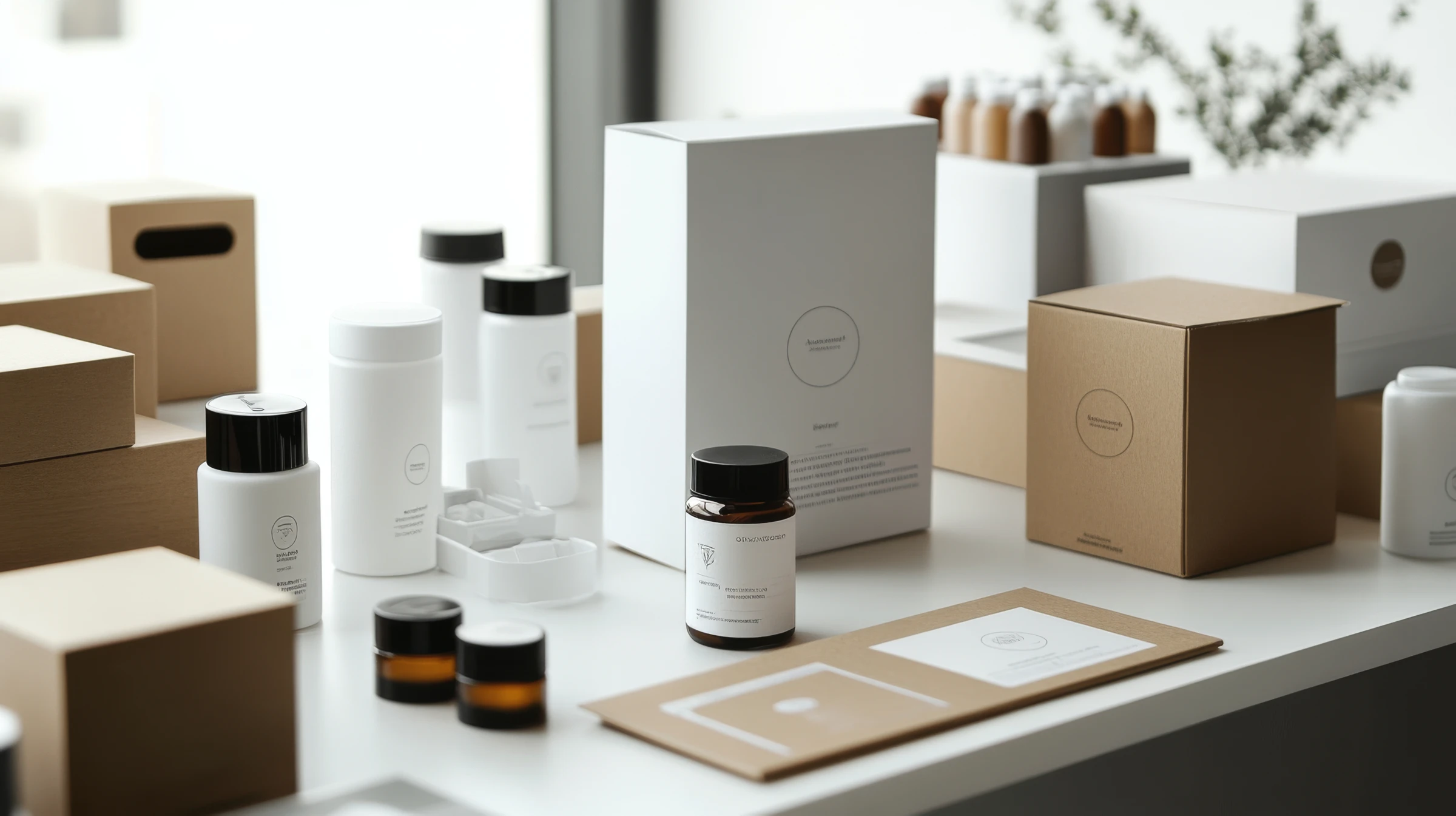 Finished cosmetic products and delivery packaging